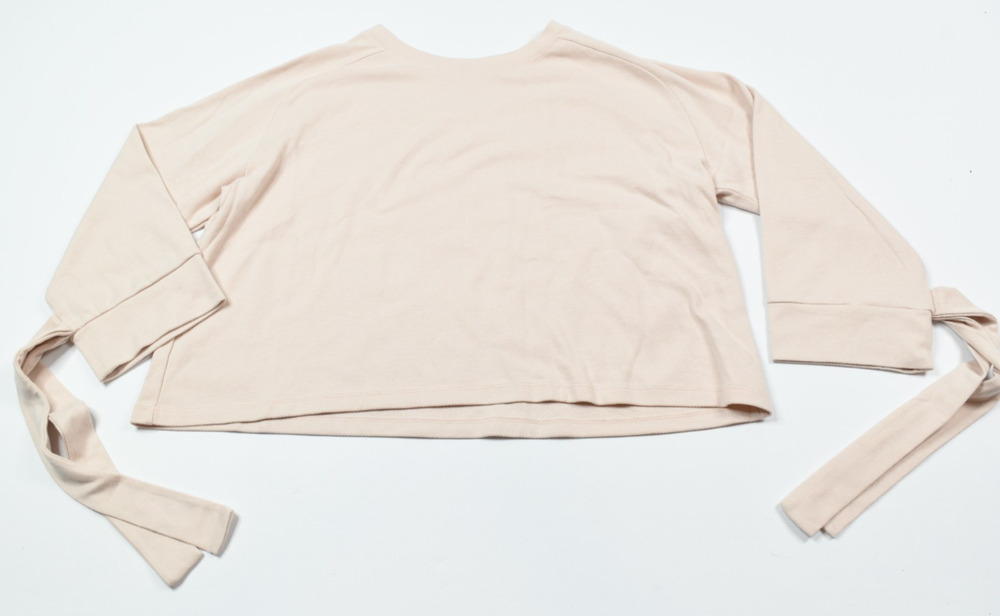 Varley Oversized Sweatshirt Womens Medium Blush Pink Tie-Wrist Pullover
